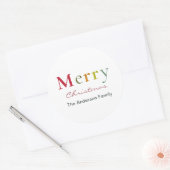 Sms-familie met fijne kerst ronde sticker (Envelop)