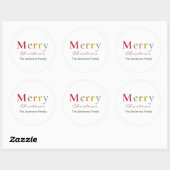 Sms-familie met fijne kerst ronde sticker (Vel)