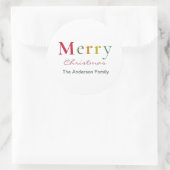 Sms-familie met fijne kerst ronde sticker (Tas)