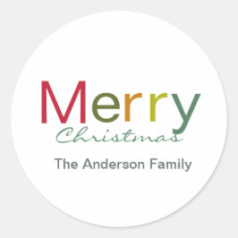 Sms-familie met fijne kerst ronde sticker