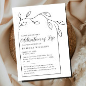 Sms Foliage Arch Celebration of Life Invitation Kaart