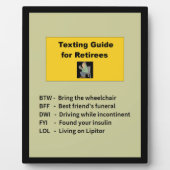 Sms-gids voor Retirees Fotoplaat (Voorkant)