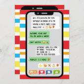 Sms-wedstrijd uitnodiging van de Birthday, Teenage (Voorkant / Achterkant)