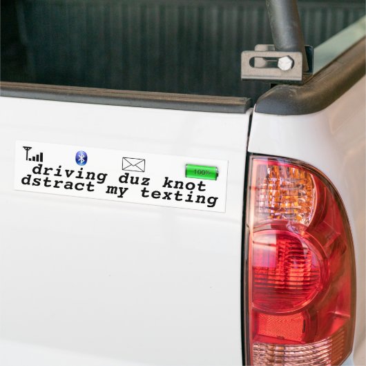 Sms'en en rijden bumpersticker (Op Truck)