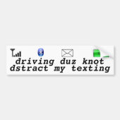 Sms'en en rijden bumpersticker (Voorkant)