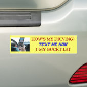 Sms'en, HOE IS MIJN RIJDEN? Bumpersticker (Op auto)