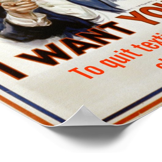 "Sms'en in klasse stoppen" Classroom Poster (Hoek)