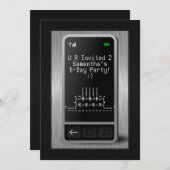 Sms'en Mobiele Telefoon Tiener Verjaardagsfeestuit Kaart (Voorkant / Achterkant)