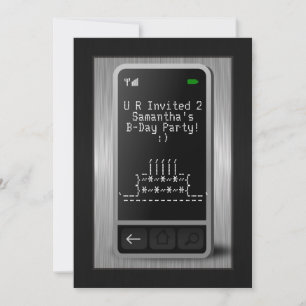 Sms'en Mobiele Telefoon Tiener Verjaardagsfeestuit Kaart