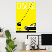 sms'en. rijden. origineel poster (Thuiskantoor)