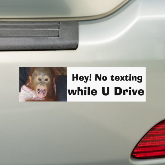 Sms'en tijdens het rijden bumpersticker (Op auto)