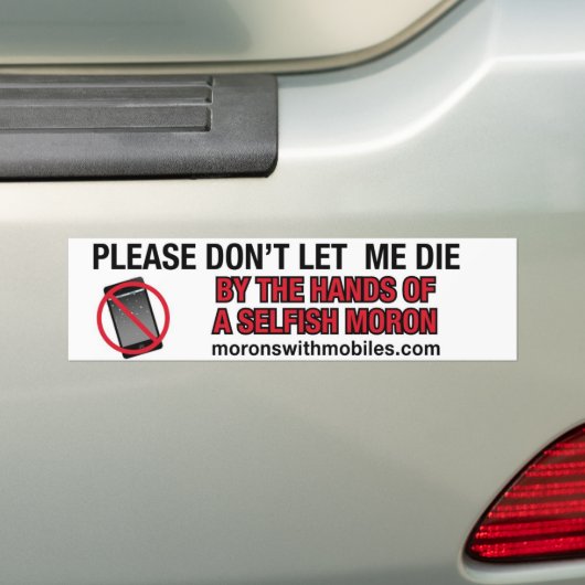 Sms'en tijdens het rijden Bumpersticker 1 (Op auto)