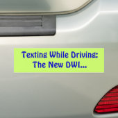 Sms'en tijdens het rijden:De nieuwe DWI... Bumpersticker (Op auto)