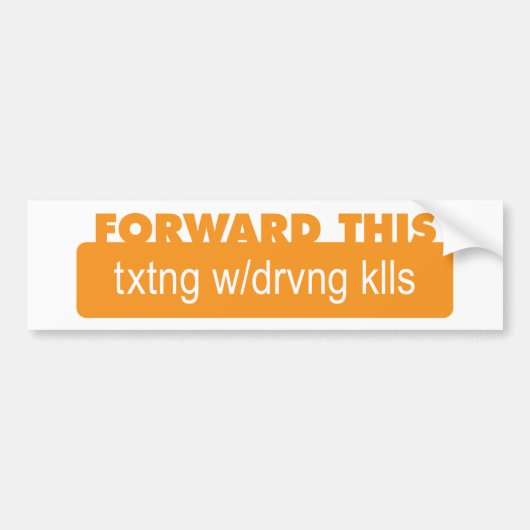 Sms'en tijdens het rijden doodt bumpersticker (Voorkant)