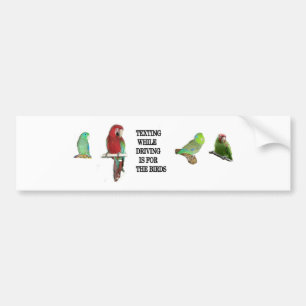 Sms'en tijdens het rijden is voor de vogelsticker bumpersticker