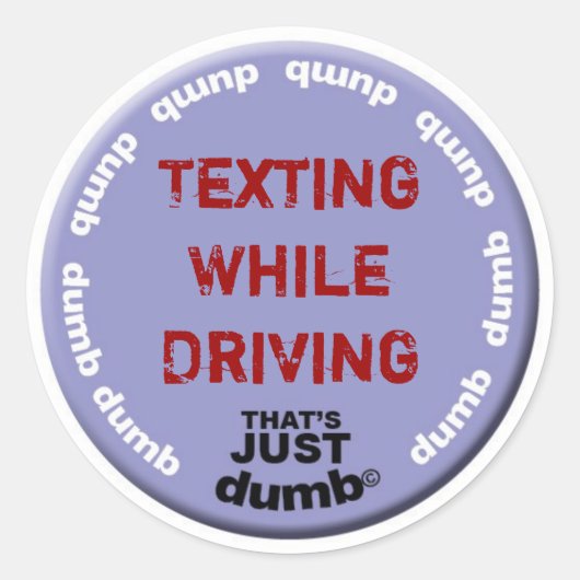 Sms'en tijdens het rijden ronde sticker (Voorkant)