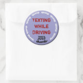 Sms'en tijdens het rijden ronde sticker (Tas)