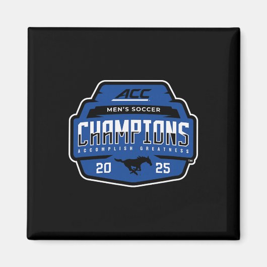 Smu Mustangs Acc Champs 2025 Men's Soccer _1  Magneet (Voorkant)