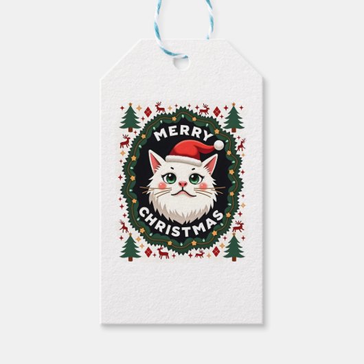 Smudge Cat Lelijke Kerst Trui  (1) Cadeaulabel (Voorkant)
