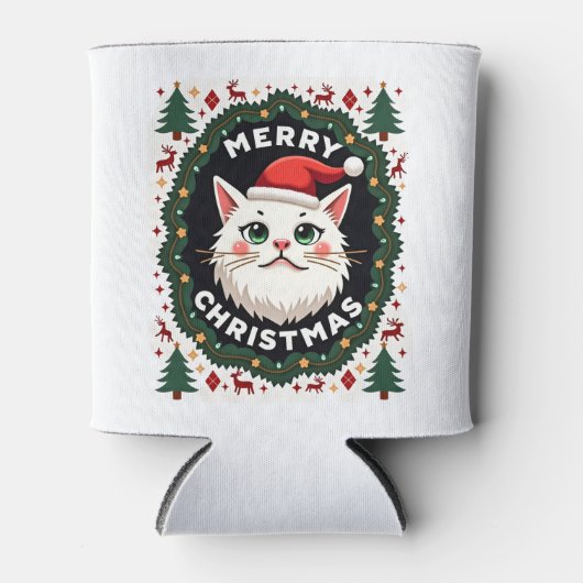 Smudge Cat Ugly Christmas Sweater  (1) Blikjeskoeler (Voorkant)