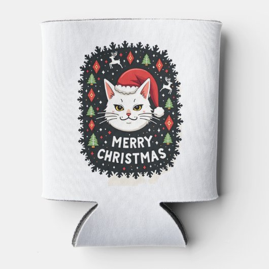 Smudge Cat Ugly Christmas Sweater  (2) Blikjeskoeler (Voorkant)