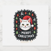 Smudge Cat Ugly Christmas Sweater (2) Sparkling Wijnetiket (Enkel label)