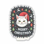 Smudge Cat Ugly Christmas Sweater (2) Sticker (Voorkant)
