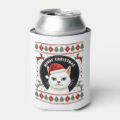 Smudge Cat Ugly Christmas Sweater  (3) Blikjeskoeler (Blikje Voorkant)