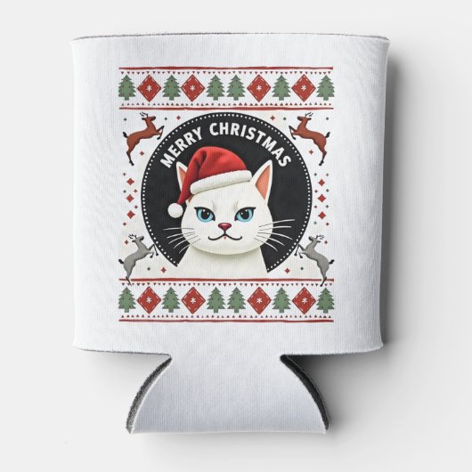 Smudge Cat Ugly Christmas Sweater  (3) Blikjeskoeler (Voorkant)