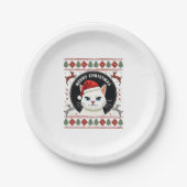 Smudge Cat Ugly Christmas Sweater  (3) Papieren Bordje (Voorkant)