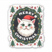 Smudge Kat Kerstmis Sweater  (1) Sticker (Voorkant)