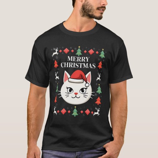 Smudge Kat Lelijke Kerst Trui (2) T-shirt (Voorkant)