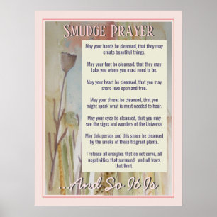 Smudge Prayer voor reinigingsenergie Poster
