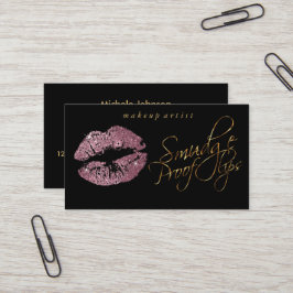 Smudge Proof Lips - Roze Rose en legant Gold Visitekaartje