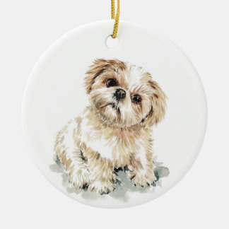 Smudge, Shih Tzu puppy Keramisch Ornament