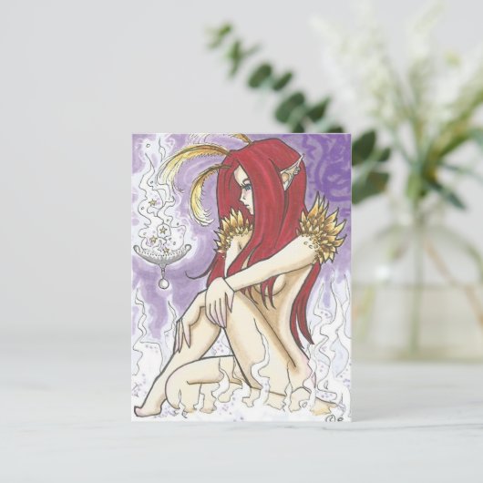 Smudge SIgnals Cartoon Fantasy Witch Art briefkaar Briefkaart (Staand voorkant)