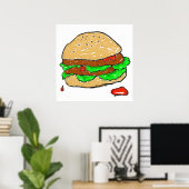 Smudgy Burger Poster (Thuiskantoor)