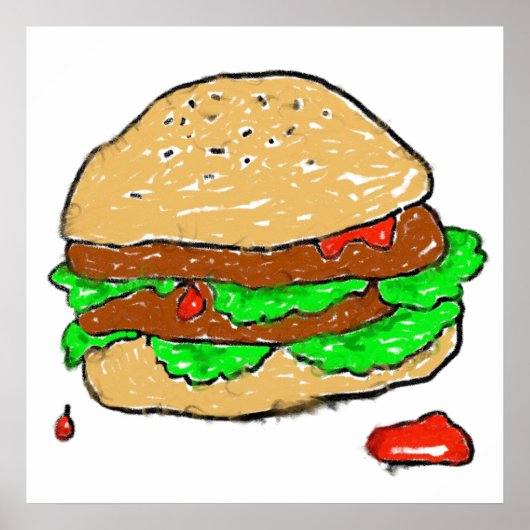 Smudgy Burger Poster (Voorkant)