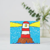 Smudgy vuurtoren briefkaart (Staand voorkant)