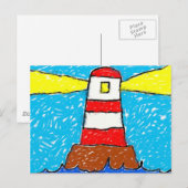 Smudgy vuurtoren briefkaart (Voorkant / Achterkant)