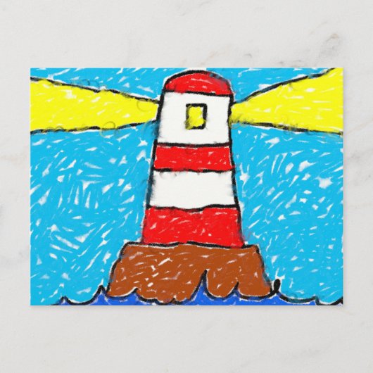 Smudgy vuurtoren briefkaart (Voorkant)