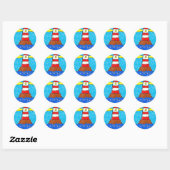 Smudgy vuurtoren ronde sticker (Vel)