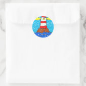 Smudgy vuurtoren ronde sticker (Tas)