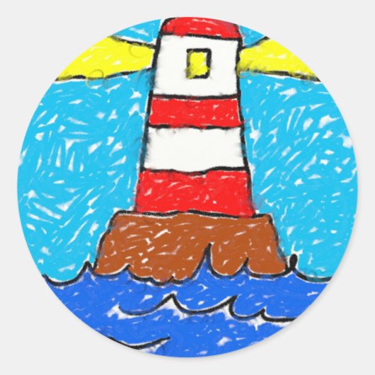 Smudgy vuurtoren ronde sticker (Voorkant)