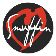 Smuffin Red Heart Sticker Black