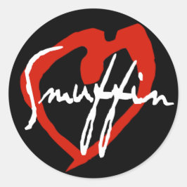 Smuffin Red Heart Sticker Black