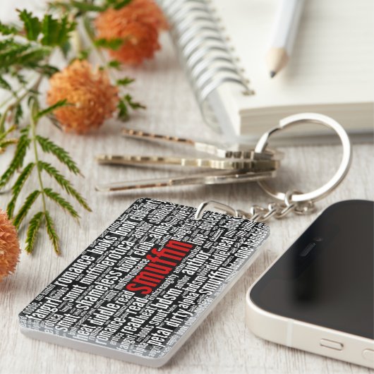 Smuffin Shameless Word Cloud All-Over Print (D) Sleutelhanger (Voorkant Rechts)