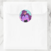 Smug Anime Girl Ronde Sticker (Tas)