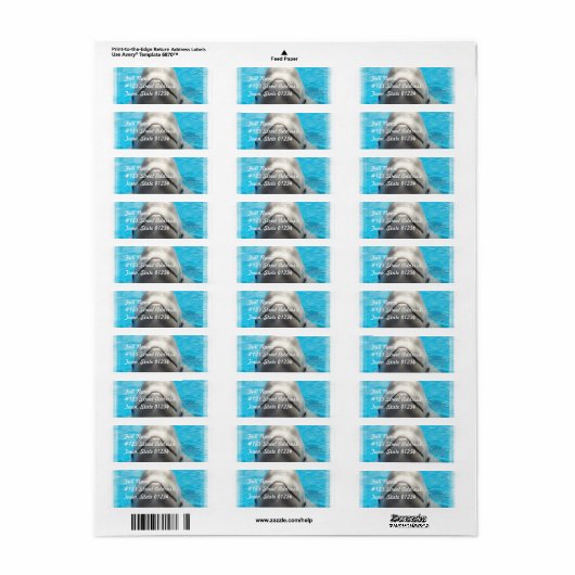 Smug Beluga Whale Mailing Labels (Full Sheet)