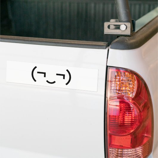 Smug Emoticon (¬‿¬) Japanse Kaomoji Bumpersticker (Op Truck)